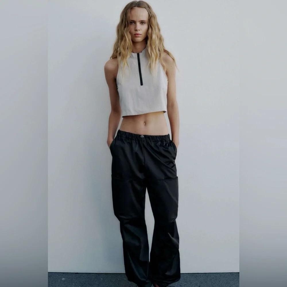{Zara} Baggy drawstring black pants size xs